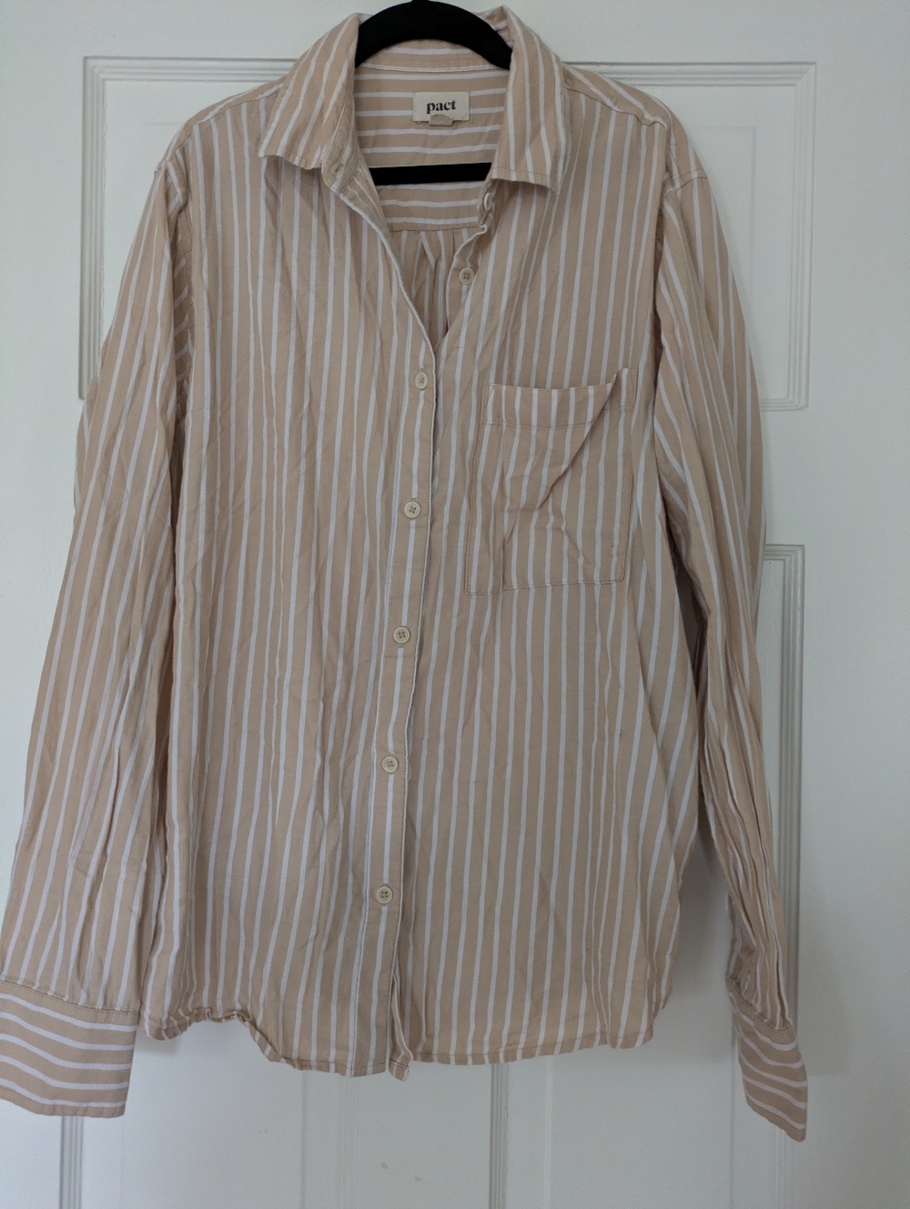 Pact Women's Organic Cotton Sunset Collection Button Down Shirt L